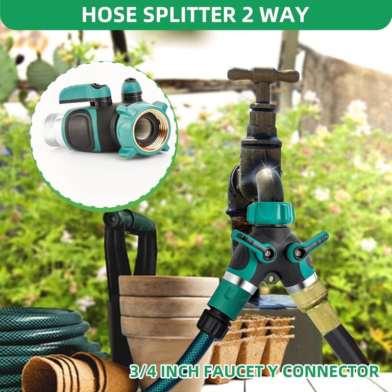 lucdnc Garden Hose Splitter 2 Way 3/4 Inch Faucet Y Connector With Shut Off Valve,Garden Supplies Water Hose Splitter Adapter For Indoor Outdoor Faucets - Image 4
